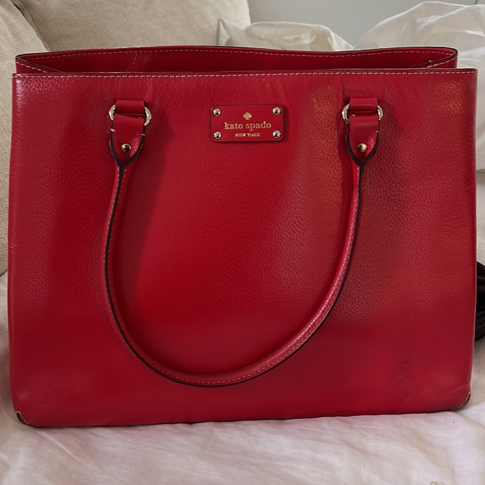 Kate Spade large red shoulder bag